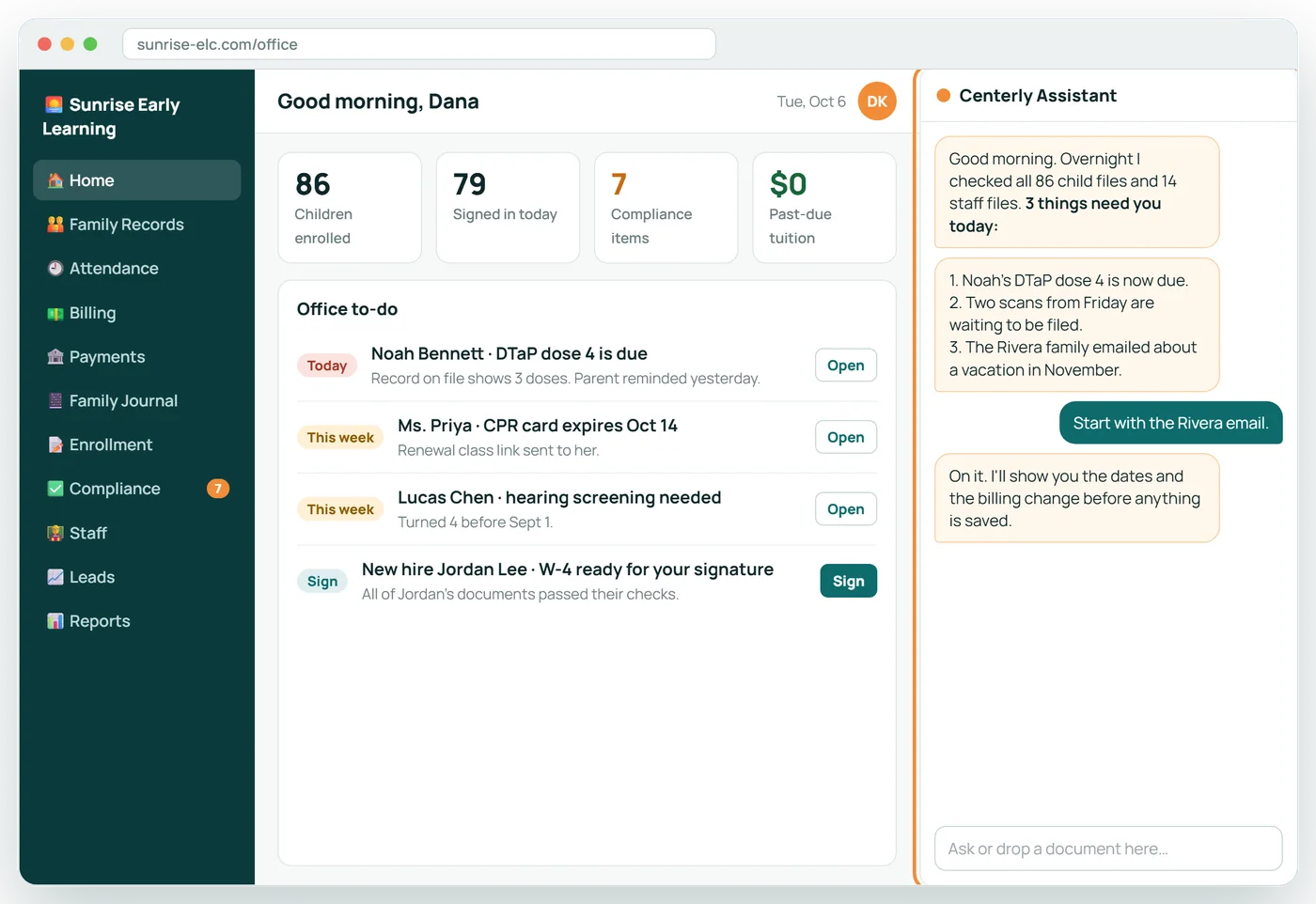 Your office starts the day with a plan