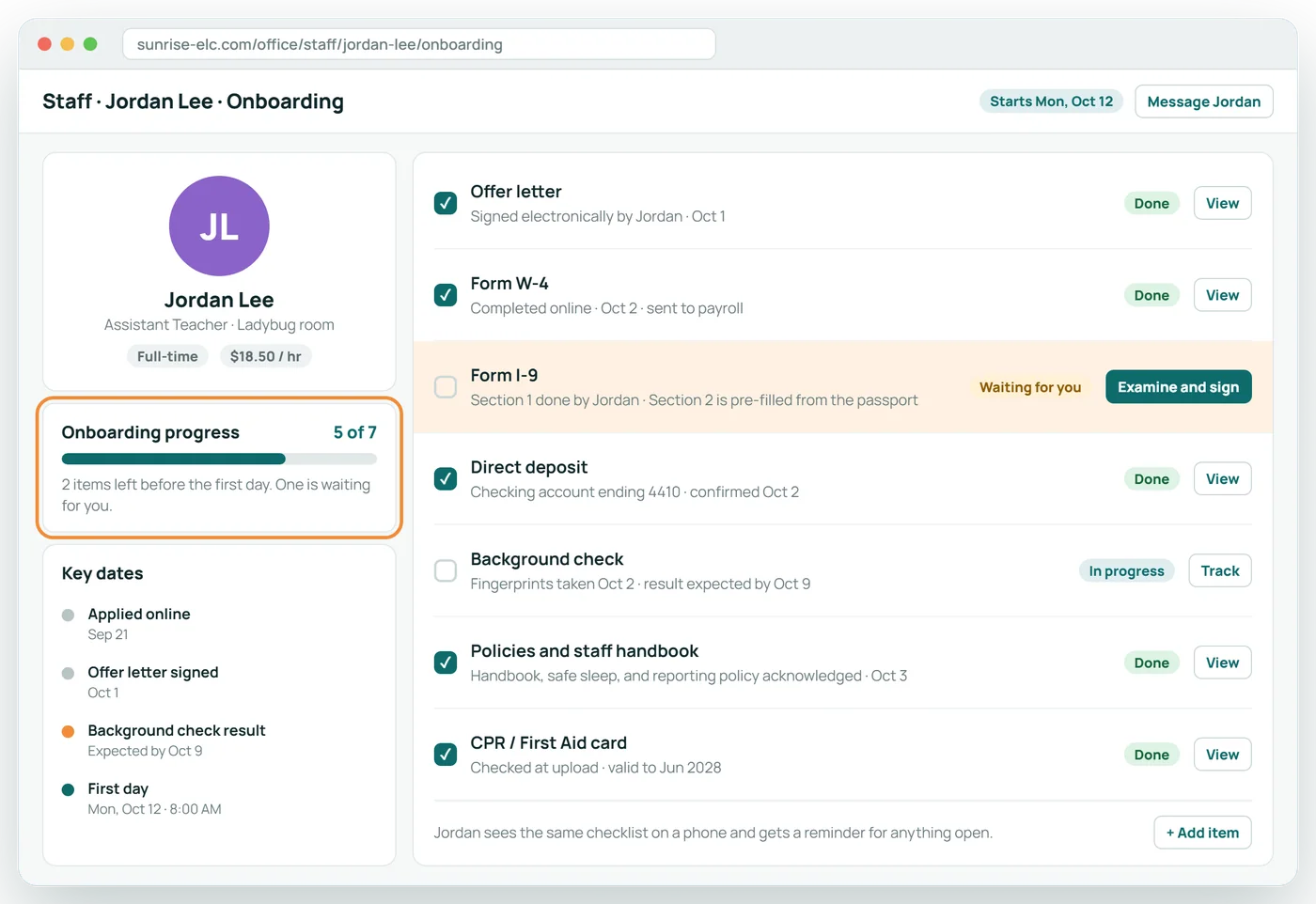 One checklist for every new hire