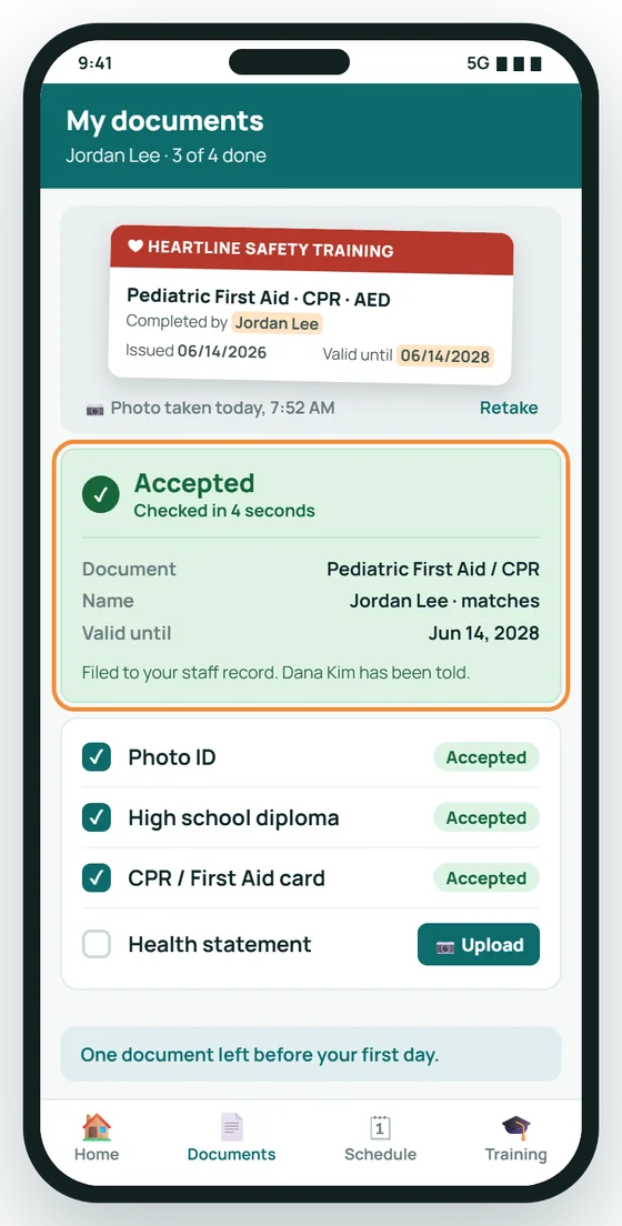 Snap a photo. Accepted on the spot.